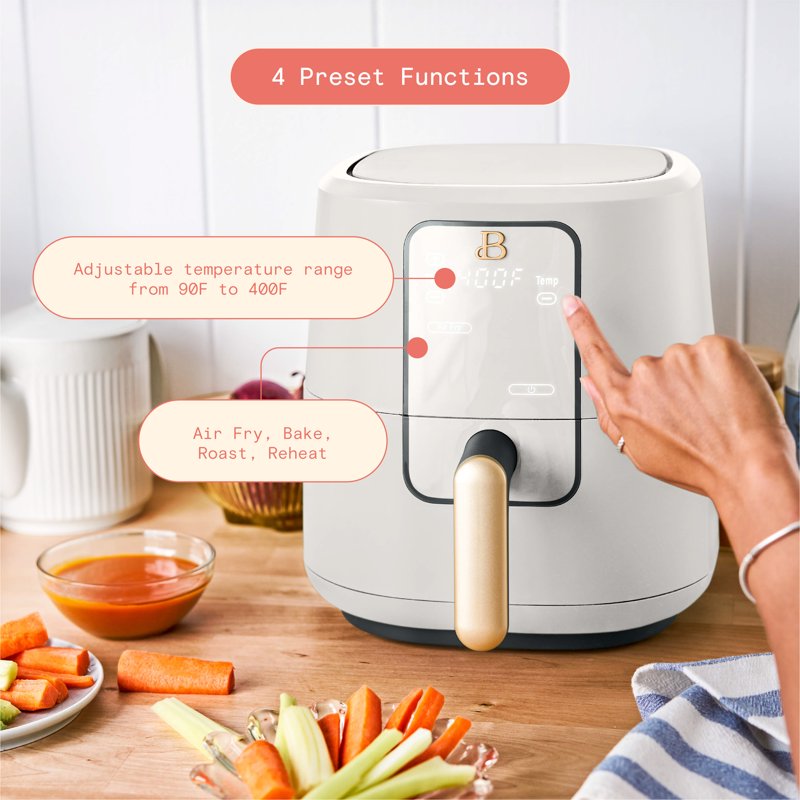 3 Qt Digital Air Fryer with TurboCrisp Technology - White Icing