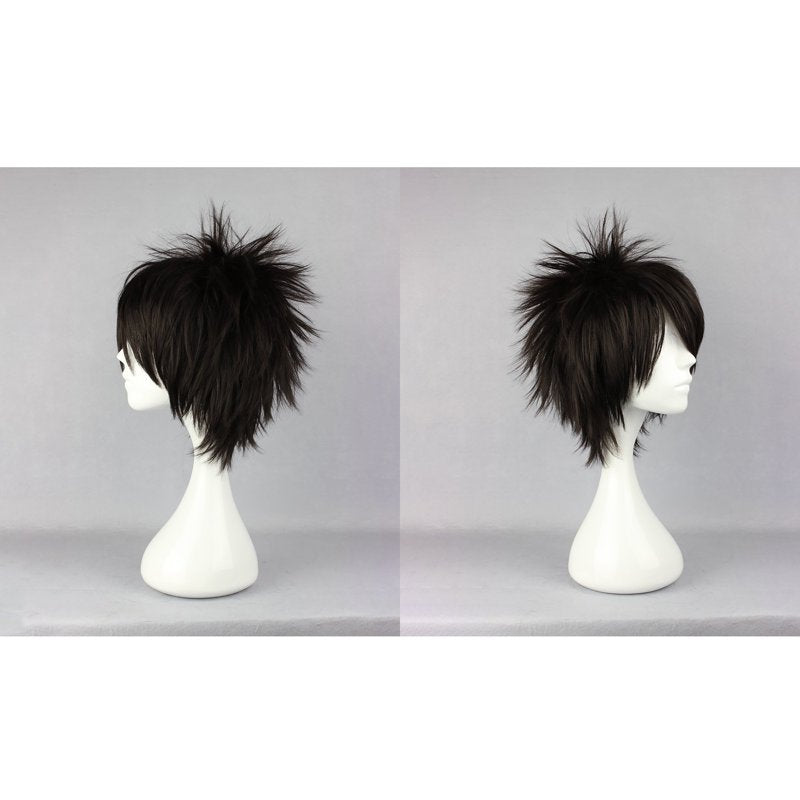 12" Black Straight Wig with Cap for Women - Heat Resistant Synthetic Hair