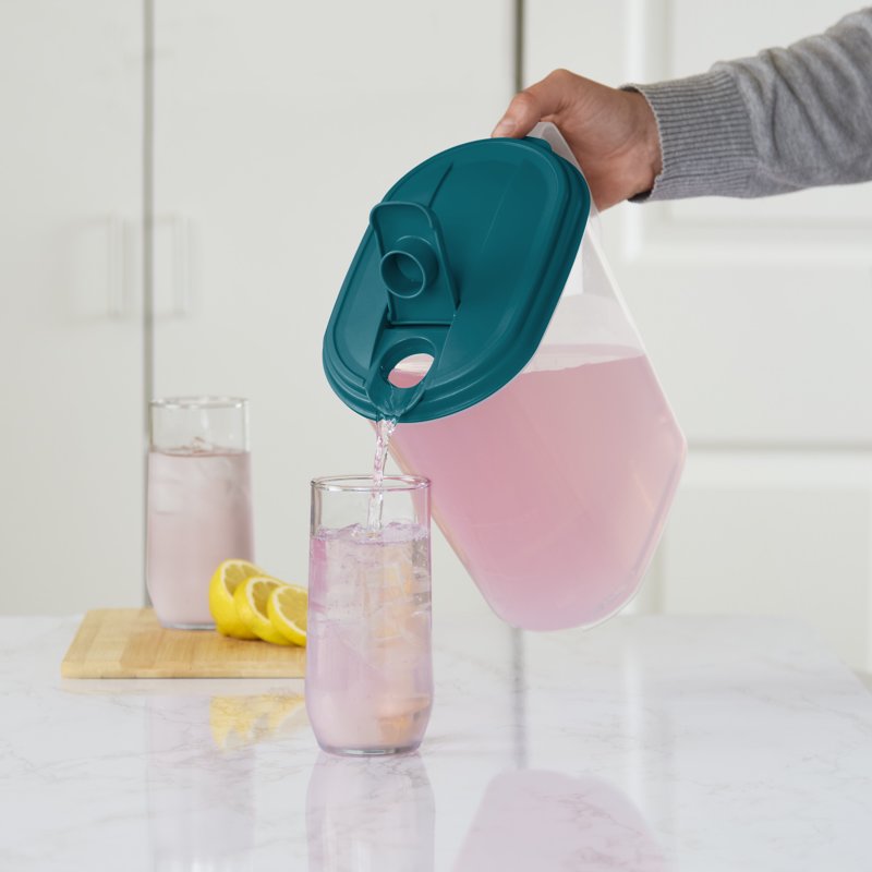 1 Gallon Oval Pitcher with Flip-Top Spout - 6 Pack, BPA-Free