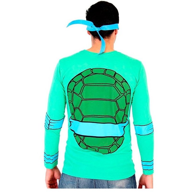 Teenage Mutant Ninja Turtles Long Sleeve T-Shirt & Eye Mask - Blue Leonardo XS Costume