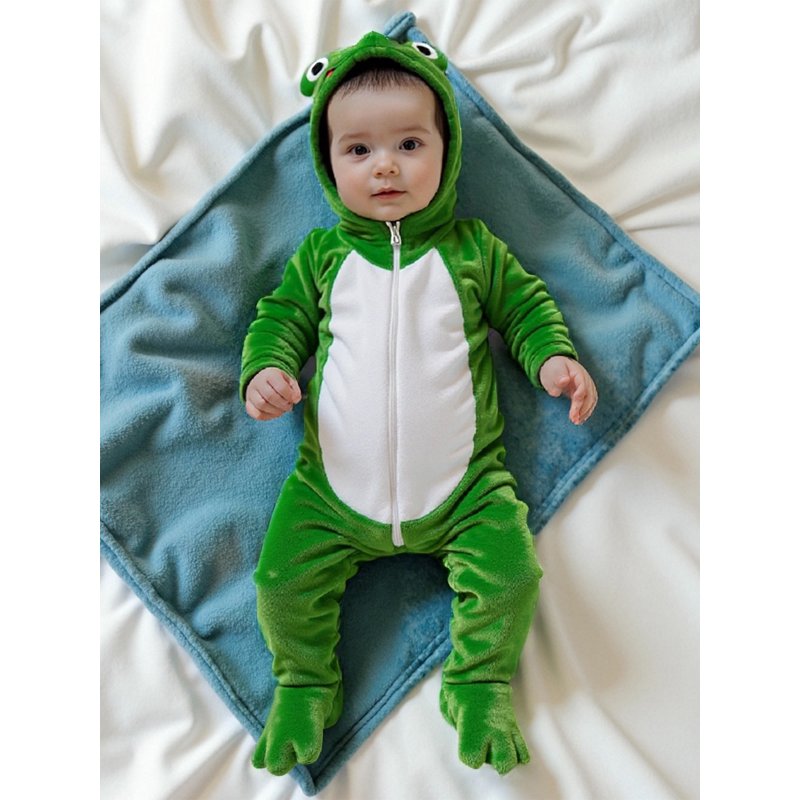 Kids Toddler Baby Halloween Frog Costume - Green 9-12 Months Unisex Romper