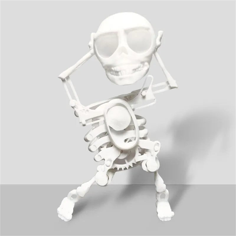 Wind-Up Skeleton Toy - Mechanical Dancing Halloween Decoration for Kids & Desk