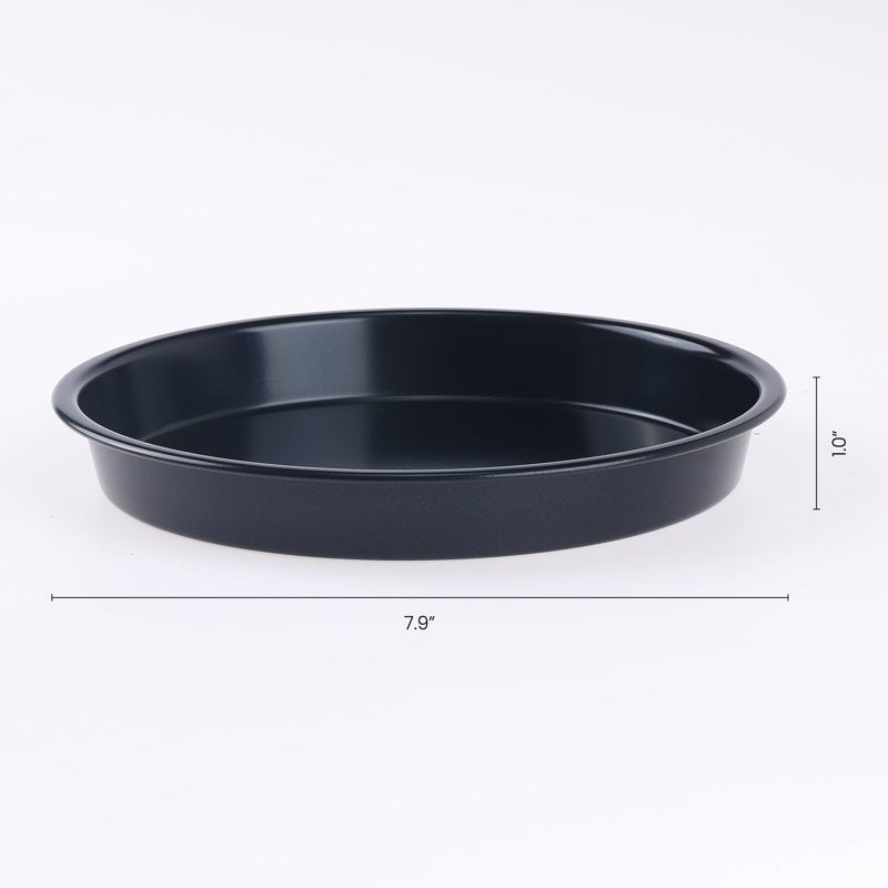 3-Piece Round Cake Pan Set - 7.9" x 7.9" x 1", Black