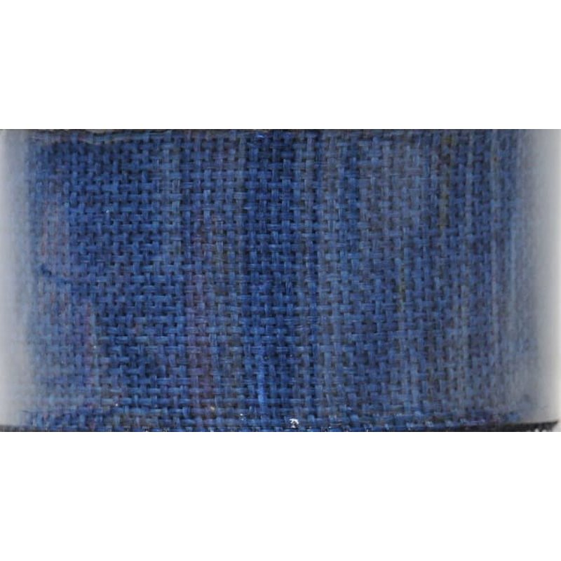 Denim Blue Burlap Woven Ribbon 1.5 Inch x 9 Feet - Offray Craft Trim - Variation of Blue, Single