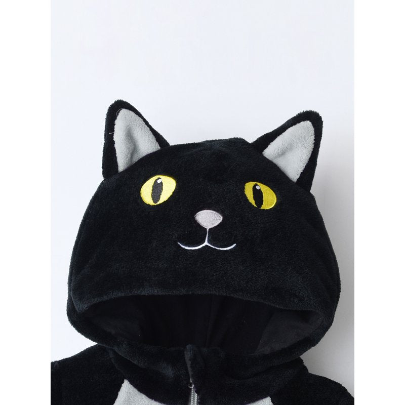 Gray Toddler Cat Costume Jumpsuit for Kids Halloween Cosplay 9-18 Months