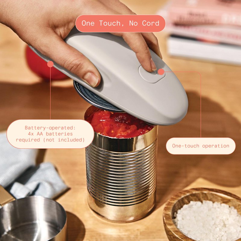 Hands-Free Battery Operated Electric Can Opener - Porcini Taupe
