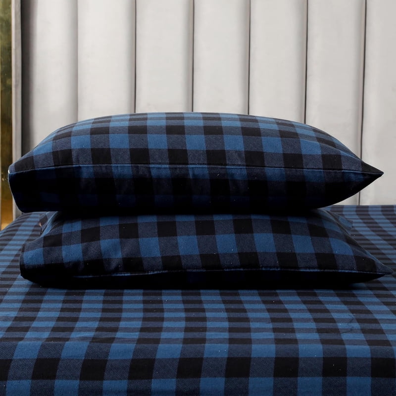 Elegant Comfort Cotton Flannel Sheet Set - Full Size, Blue, Deep Pocket