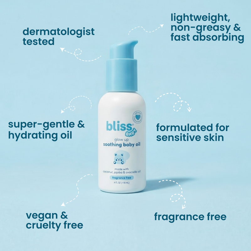 Soothing Baby Oil - All-Natural Vegan Massage Oil, 4 fl. oz.