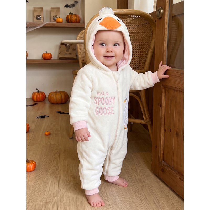 Toddler Baby Goose Costume Jumpsuit - White, 12-18 Months Halloween Animal Costume