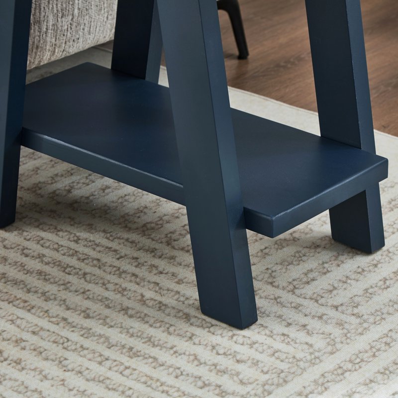 Contemporary Wood Shelf Side Table - Multiple Colors