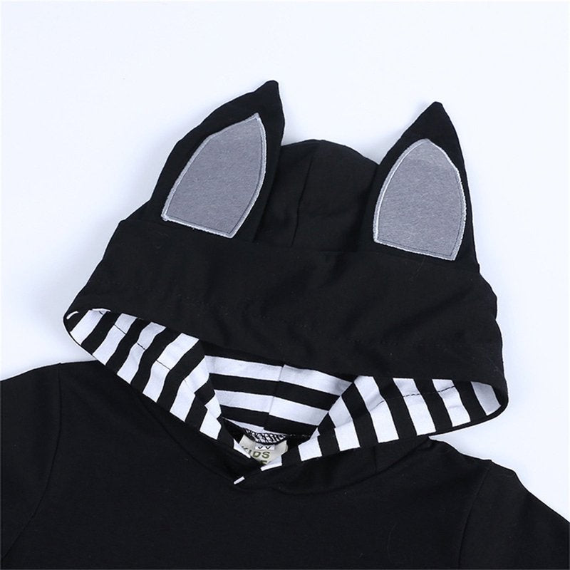 Baby Halloween Outfit Romper for 3-6 Months - Black Bat Costume