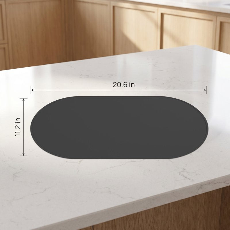 Silicone Placemats - 6 Pack Dark Gray 21" x 11" for Dining