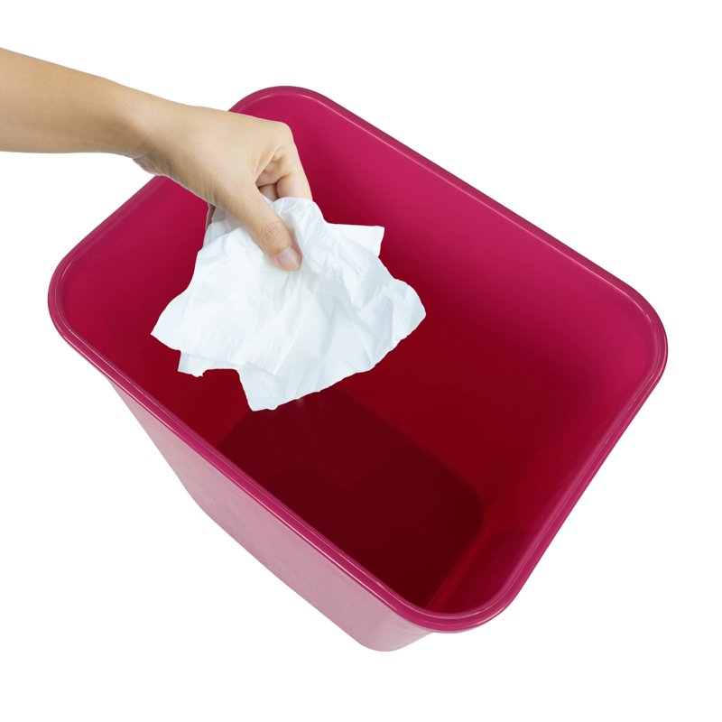 5.5 Gallon Pink Plastic Open Top Kitchen Trash Can - 6 Pack