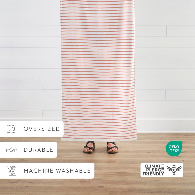 Coral 2 Pack Striped Cotton Beach & Pool Towels - Soft, Absorbent, 65x35 Inches