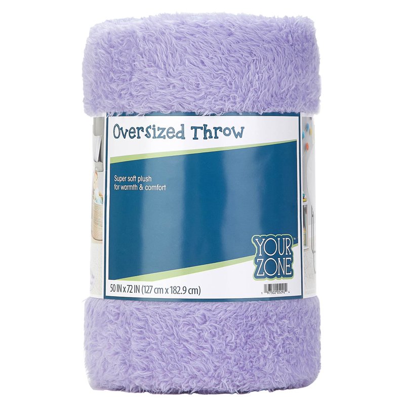 Purple Kids Faux Fur Throw Blanket - 72 x 50 Inches, Plush & Cozy, Machine Washable
