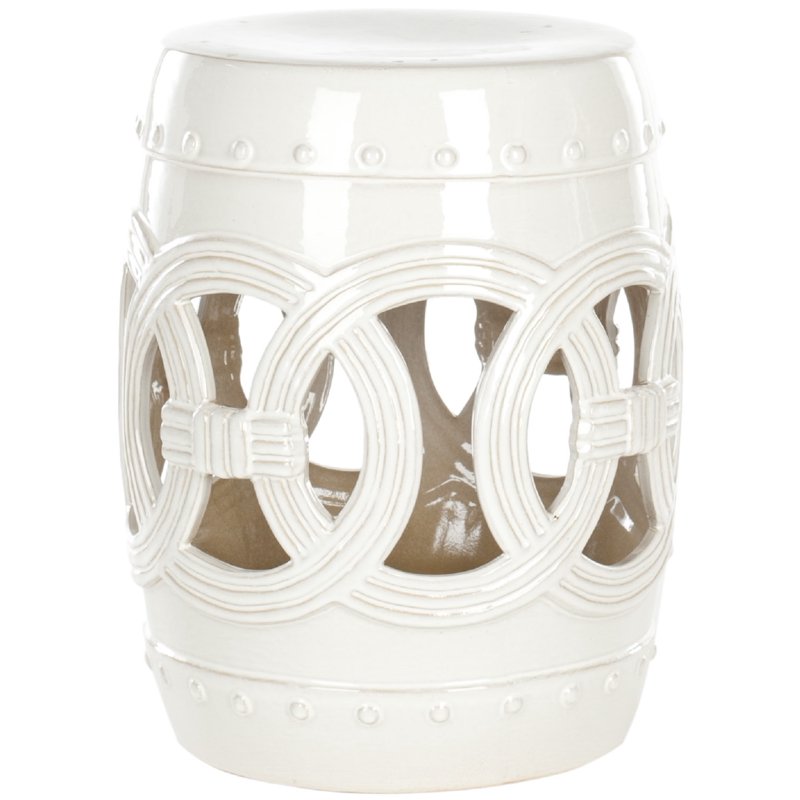 Double Coin Garden Stool - Indoor/Outdoor Ceramic Accent