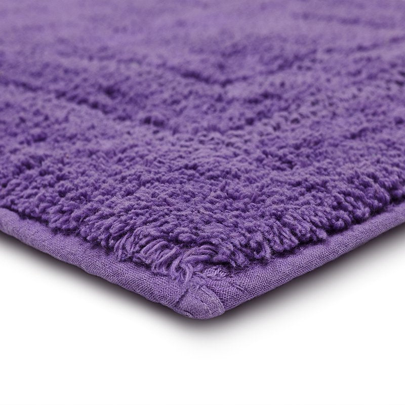 Reversible Cotton Bath Mat - Fiesta Grape, 27x45 Inches - Soft & Durable