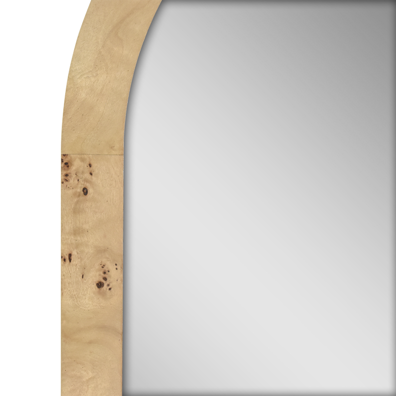 22-Inch Burlwood Arched Vanity Mirror for Bathroom & Bedroom