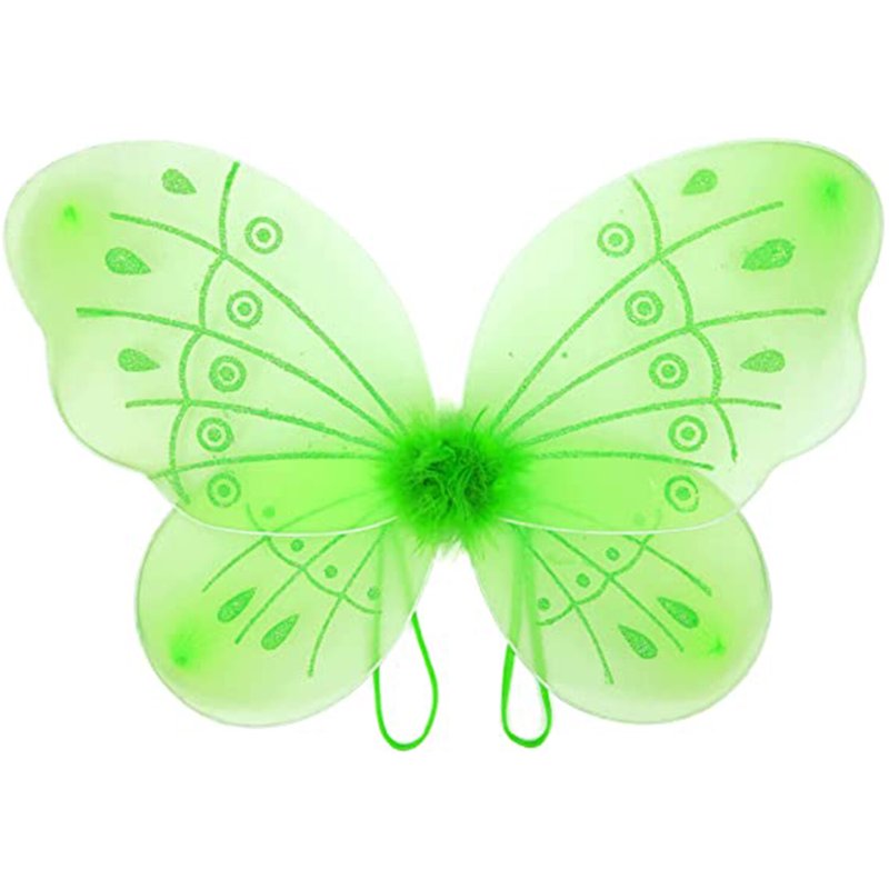 Girls Fairy Costume Dress with Wings & Accessories, 7-8 Years - Green Princess Outfit for Halloween & Party