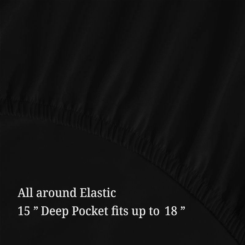 Egyptian Cotton Sheet Set - Full Size, Black, 300 Thread Count