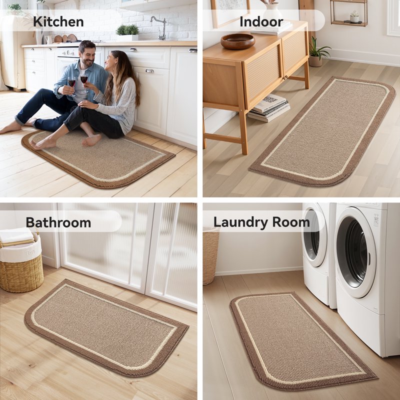 SIXHOME 24x47 Inch Welcome Door Mat Non-Slip Absorbent Indoor Outdoor Rug Brown