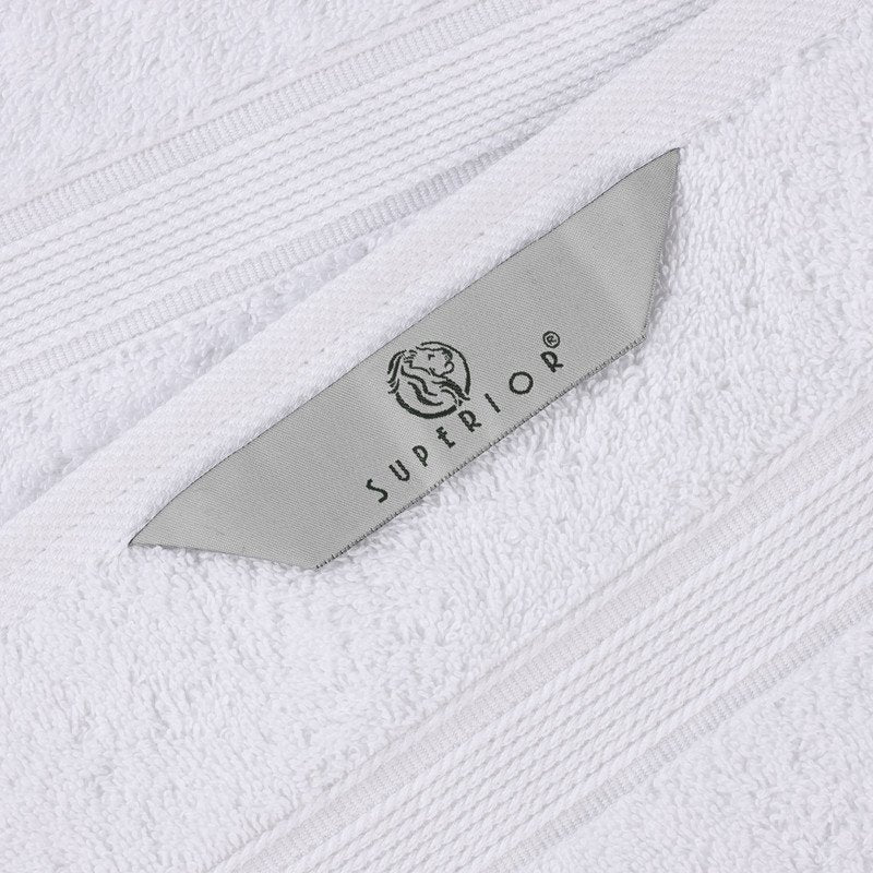 Organic Cotton Bath Towel Set - White, 3 Piece Soft & Absorbent