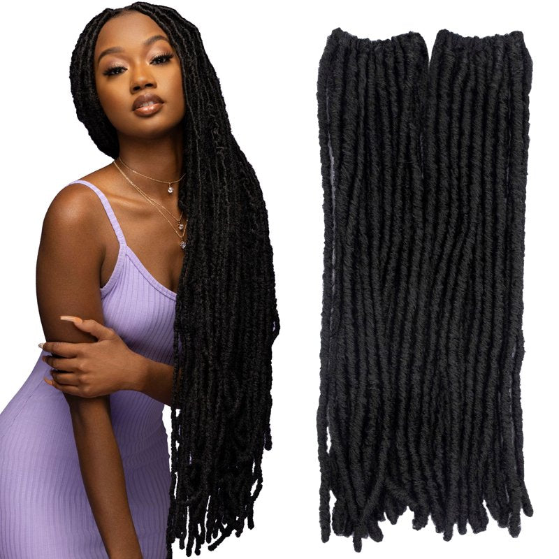 18-Inch Jozi Locs Crochet Hair Extensions - Soft Synthetic Faux Locs