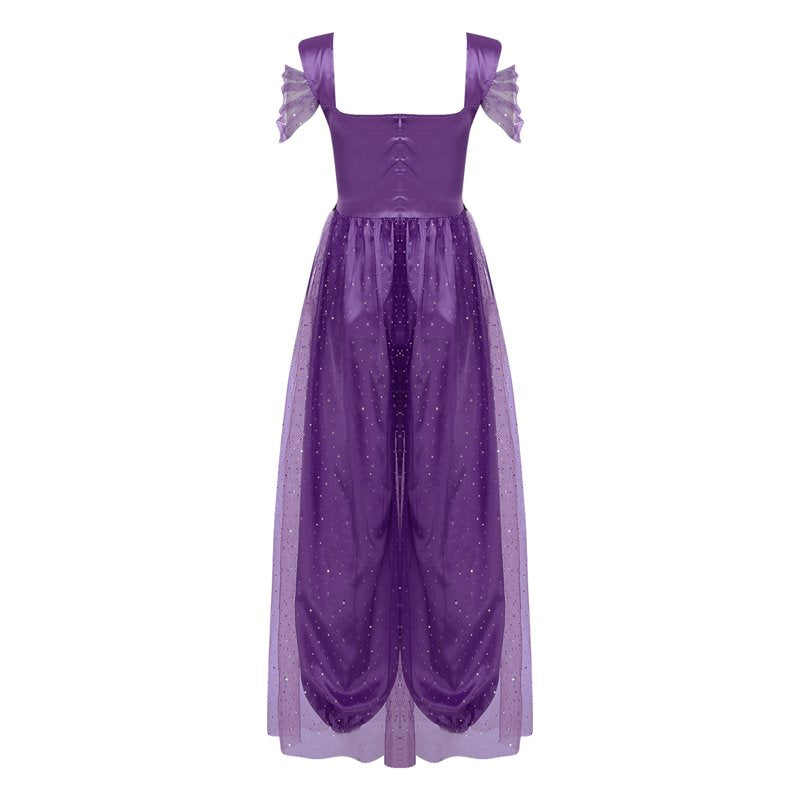 Women's Shiny Sequin Belly Dance Jumpsuit - Dark Purple 4XL, Stage Costume