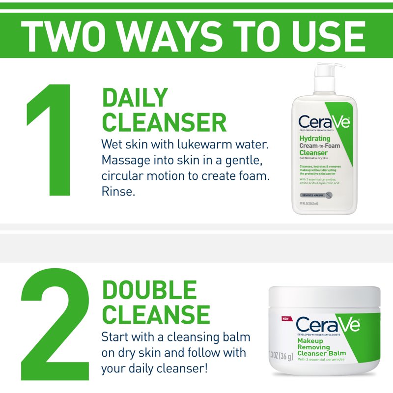 Hydrating Cream-to-Foam Facial Cleanser for Normal to Dry Skin