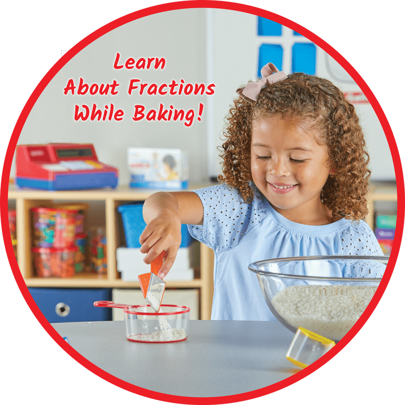 Rainbow Fraction Measuring Cups for Kids - Set of 9