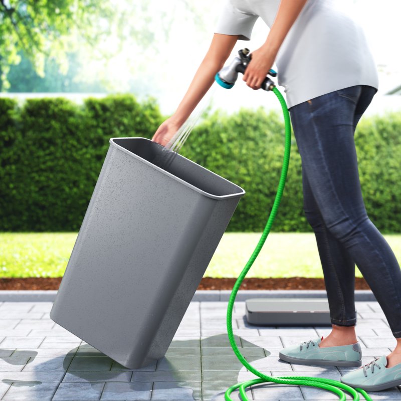 13.2 Gallon Touchless Gray Plastic Sensor Trash Can - Slim Bin