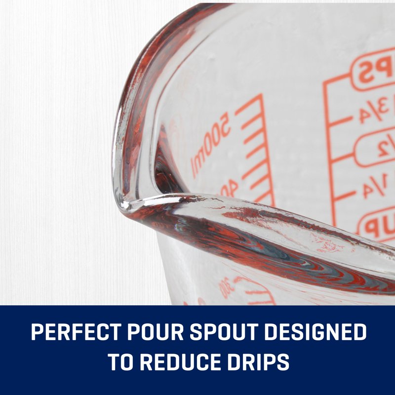 8-Ounce Glass Measuring Cup with Easy-Grip Handle - Single