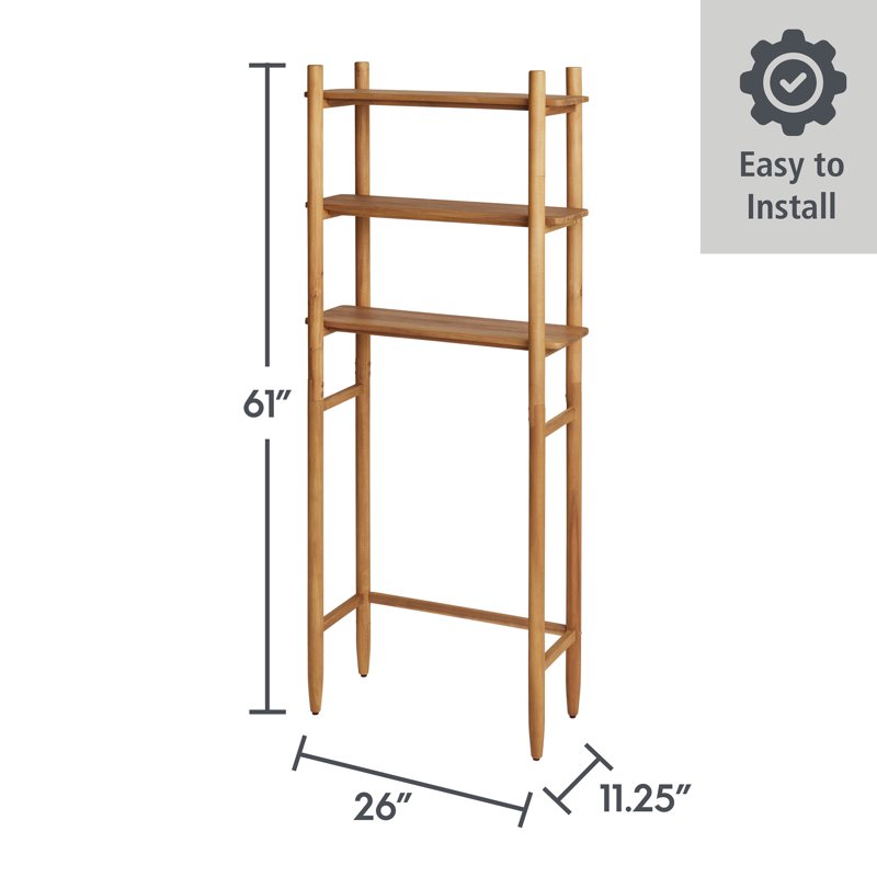 Better Homes & Gardens Springwood Over-the-Toilet Space Saver Cabinet - Light Honey, 3 Shelves