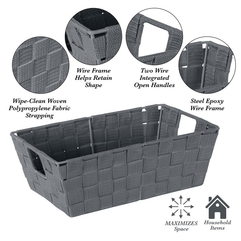 Simplify Fabric Storage Basket - Grey, Small Shelf Variation
