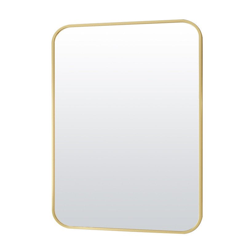 30x40 Inch Gold Bathroom Wall Mirror - Rounded Edge Vanity Mirror