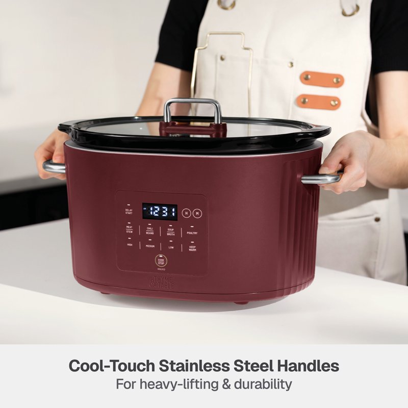 6QT Programmable Slow Cooker - Cabernet Red