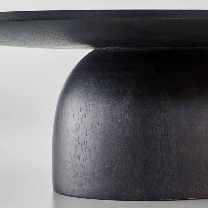 Elegant Black Wood Cake Stand for Desserts and Pastries
