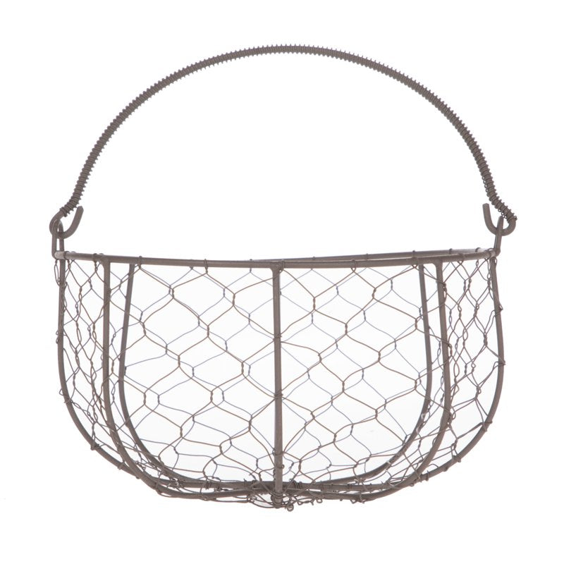 Mainstays Chicken Wire Storage Basket - Brown, Moveable Handle, 4.5 In H - Single
