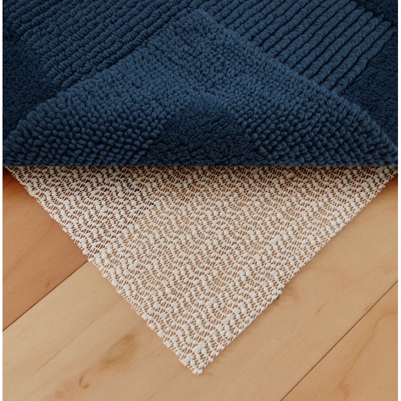Hotel Style Egyptian Cotton Reversible Bath Rug - Blue, 21 x 34 Inches