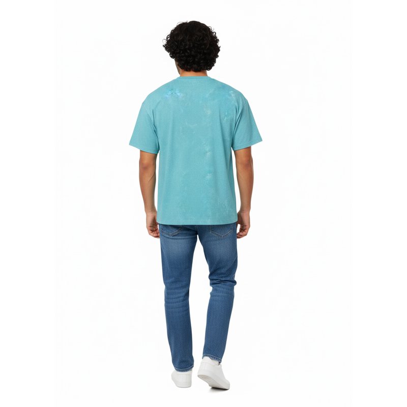 Men's Skeletor Graphic T-Shirt - Light Blue Mineral Wash, Size L