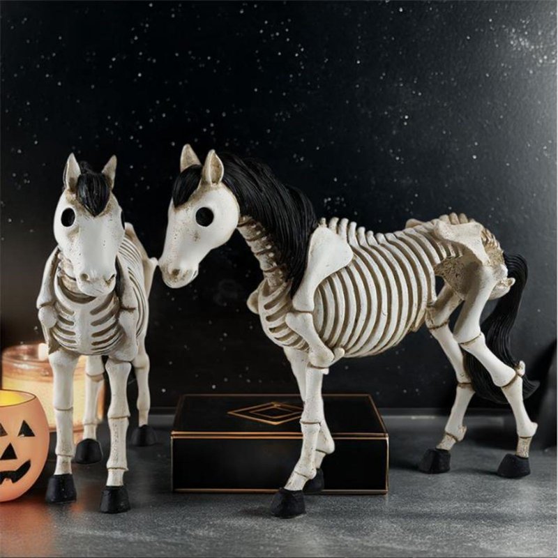 Halloween Skeleton Horse Decoration - Outdoor Resin Skeleton Decor - Variation J