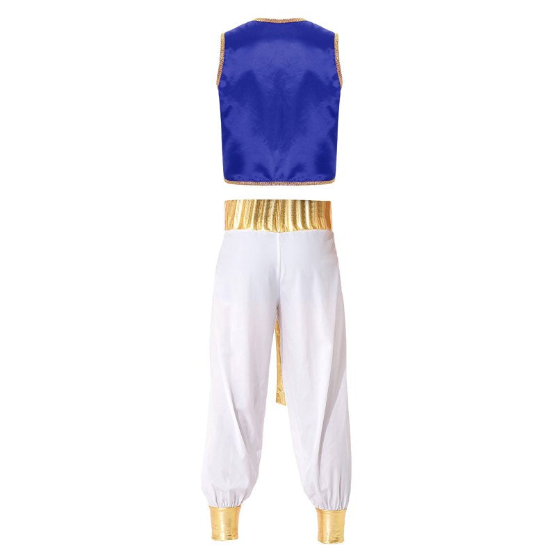 Men's Arabian Prince Costume Set - Royal Blue & White, Large