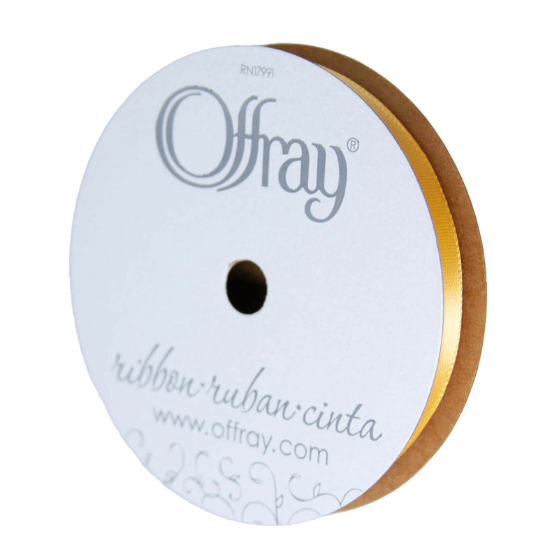 (4 Pack) Offray Yellow Gold Satin Ribbon - 3/8 inch, 18 Feet, Craft & Sewing