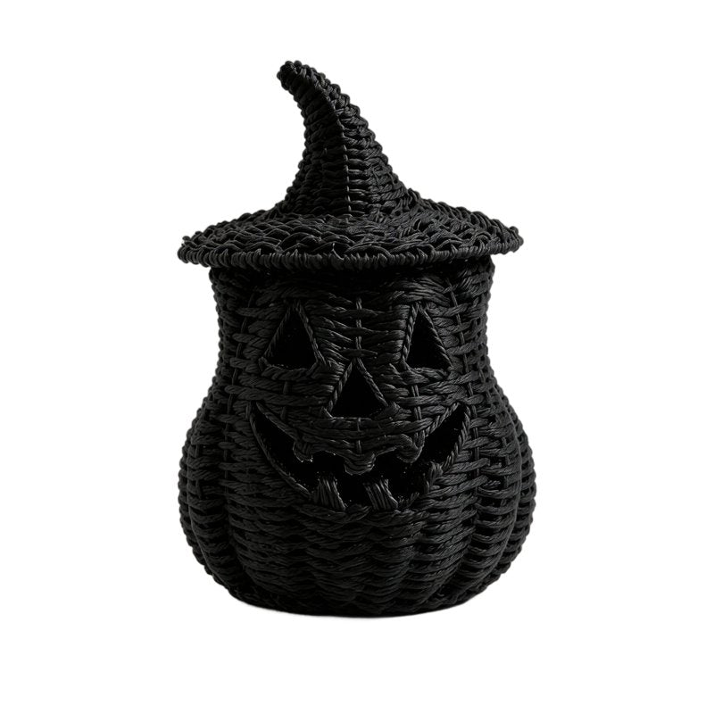 Halloween Black Artificial Seaweed and Pumpkin Decor - Spooky Fall Centerpiece