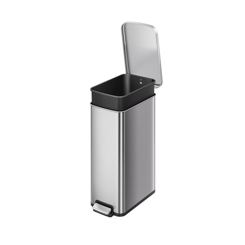 Stainless Steel Slim Step Trash Can with Trash Bag - 13.2 Gallon