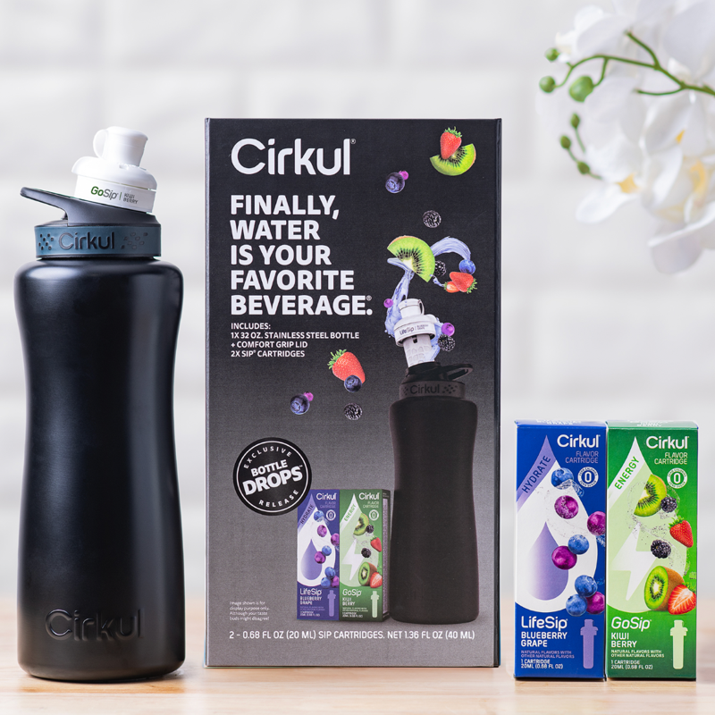 Cirkul 32oz Matte Black Stainless Steel Starter Kit - 4 Pack
