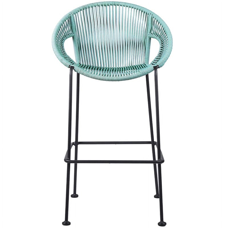 26" Indoor Outdoor Steel Bar Stool with Wasabi Rope