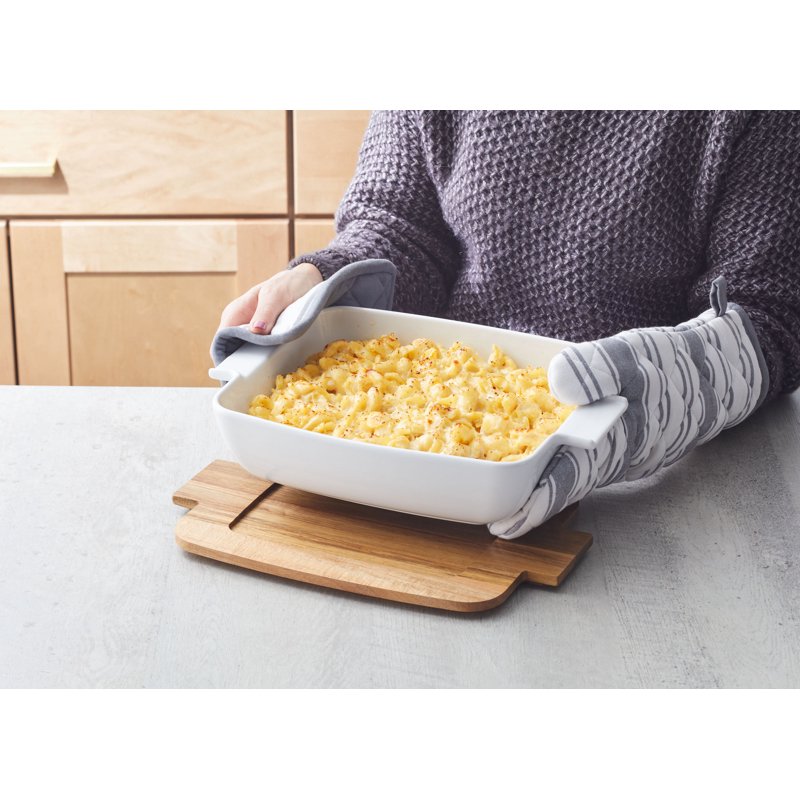 Ceramic Oven to Table Serveware Dish with Acacia Lid - 3 Pack