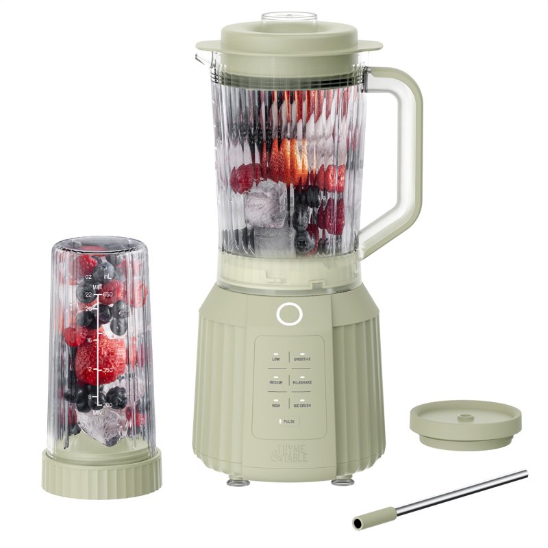 1100W Countertop Blender Duo - 57oz Pitcher & 25oz To-Go Cup - Eucalyptus Green