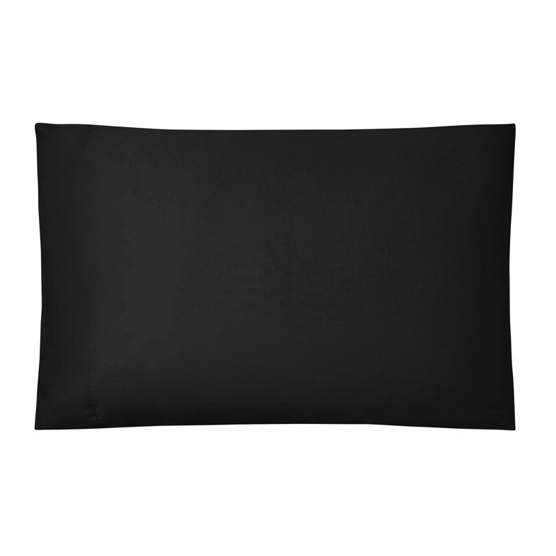 Black Cotton Blend Pillowcase Set - 2 Pieces, Standard/Queen, 300 Thread Count